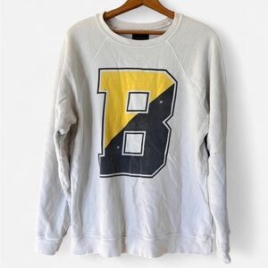Free People x Retro Brand sweatshirt B varsity distressed white small oversized